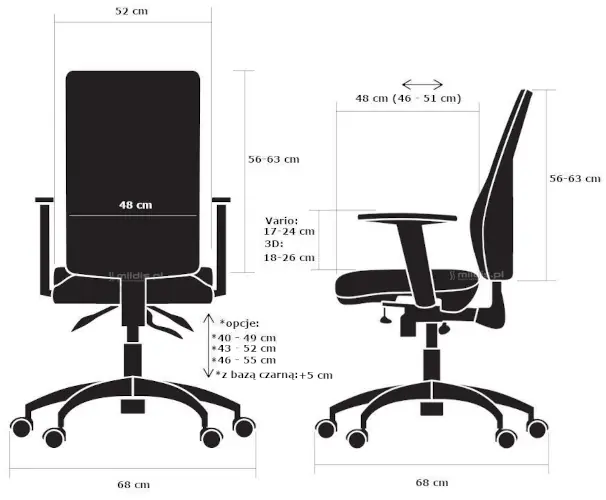 fotel Kulik System Business wymiary